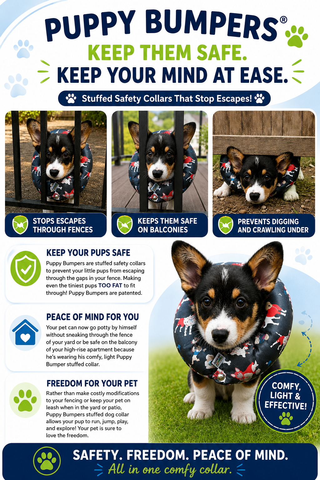 Blue Bones and Paws Puppy Bumpers